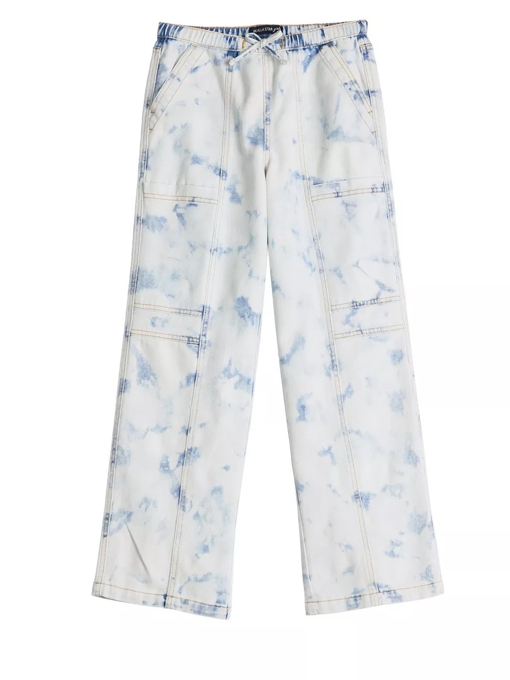 Vanilla Star Denim Blue wide leg Kids Cargo Pants size 8 nwt